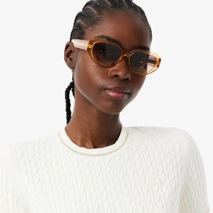 Short Sleeved Cable Knit Sweater