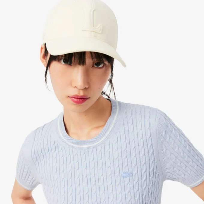 Short Sleeved Cable Knit Sweater