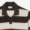 Short Sleeved Striped Polo Collar Sweater