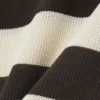 Short Sleeved Striped Polo Collar Sweater