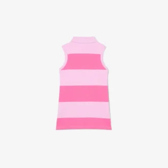 Sleeveless Striped Petit Piqua Polo Dress