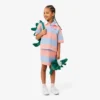 Sleeveless Striped Petit Piqua Polo Dress