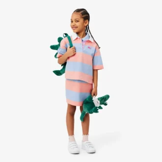 Sleeveless Striped Petit Piqua Polo Dress