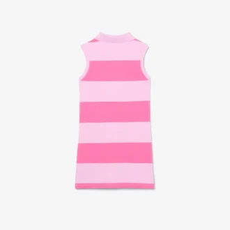 Sleeveless Striped Petit Piqua Polo Dress