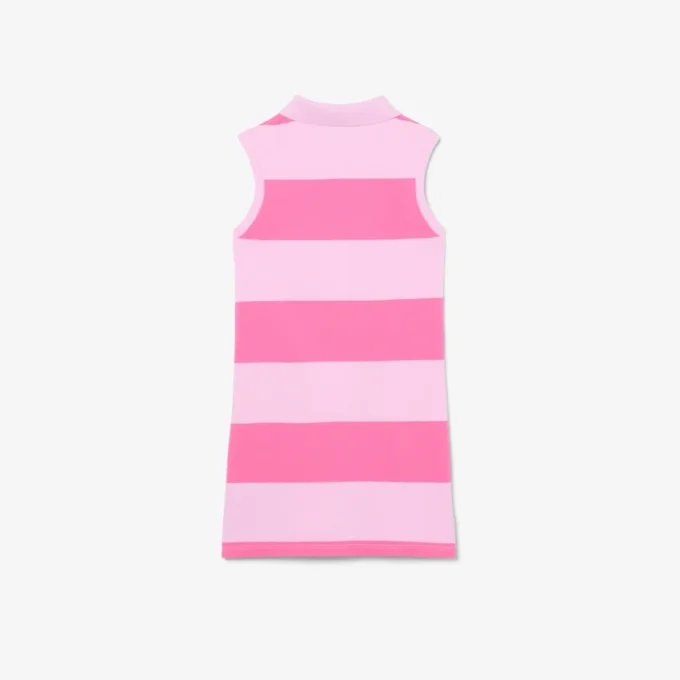Sleeveless Striped Petit Piqua Polo Dress