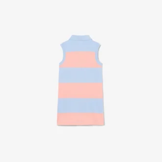 Sleeveless Striped Petit Piqua Polo Dress