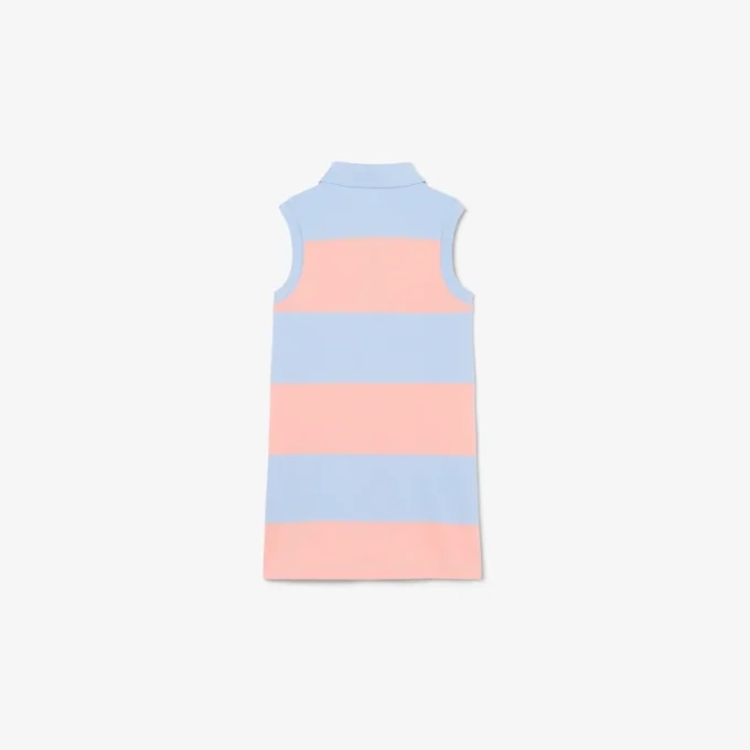 Sleeveless Striped Petit Piqua Polo Dress
