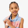 Sleeveless Striped Petit Piqua Polo Dress
