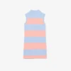 Sleeveless Striped Petit Piqua Polo Dress
