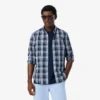 Slim Fit Gingham Print Stretch Poplin Shirt