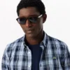 Slim Fit Gingham Print Stretch Poplin Shirt