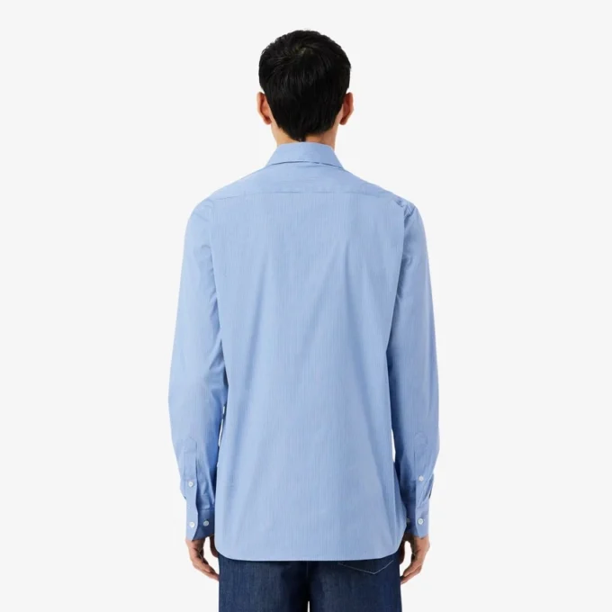 Slim Fit Striped Stretch Poplin Shirt