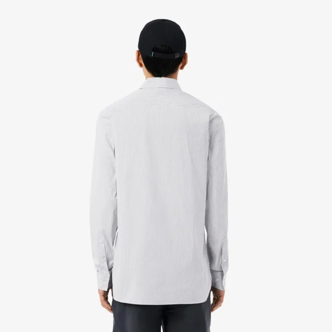 Slim Fit Striped Stretch Poplin Shirt