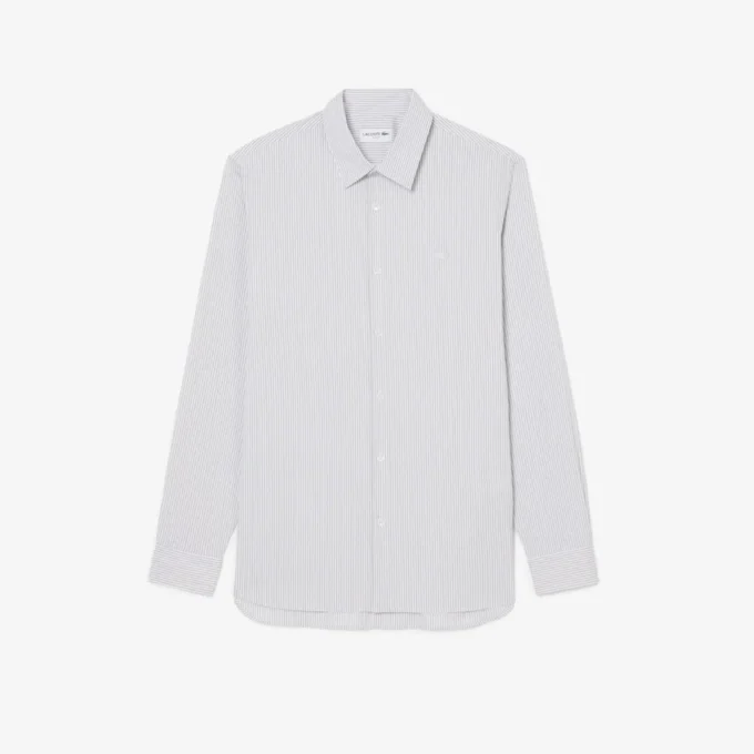 Slim Fit Striped Stretch Poplin Shirt