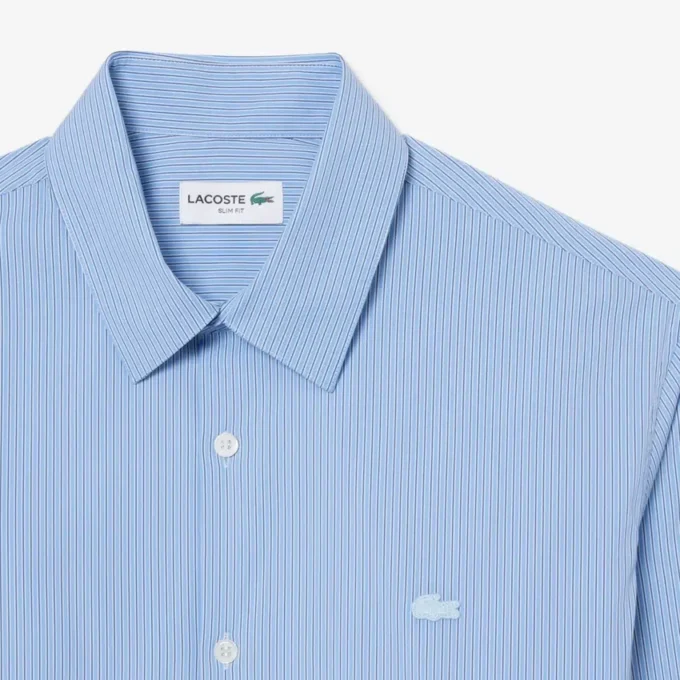 Slim Fit Striped Stretch Poplin Shirt