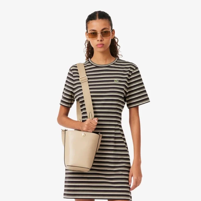 Small Tennis Bliss Leather Bucket Bag