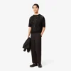 Straight Fit Striped Cotton Suit Pants