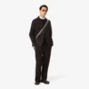 Straight Fit Striped Cotton Suit Pants