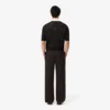 Straight Fit Striped Cotton Suit Pants