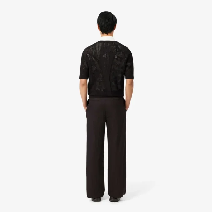 Straight Fit Striped Cotton Suit Pants