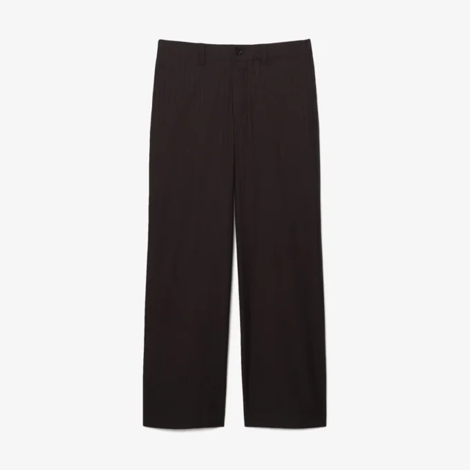 Straight Fit Striped Cotton Suit Pants