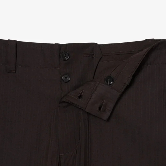 Straight Fit Striped Cotton Suit Pants