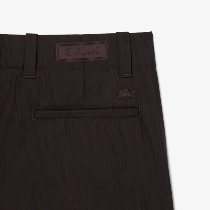 Straight Fit Striped Cotton Suit Pants