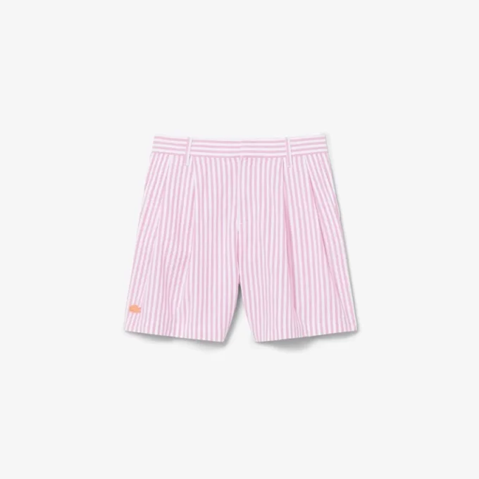 Stretch Oxford Striped Bermuda Shorts