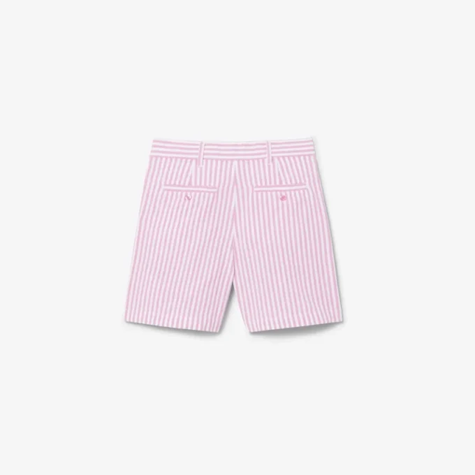 Stretch Oxford Striped Bermuda Shorts
