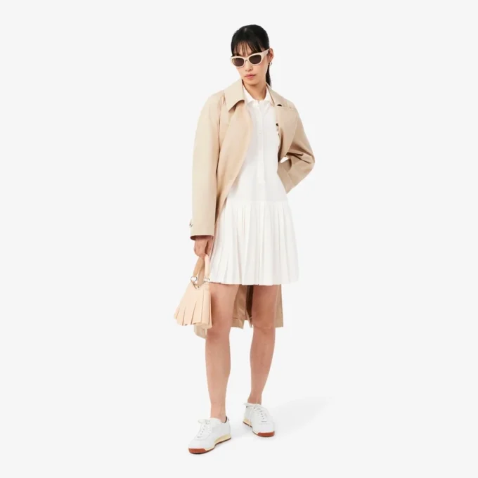 Stretch Piqua Pleated Polo Dress