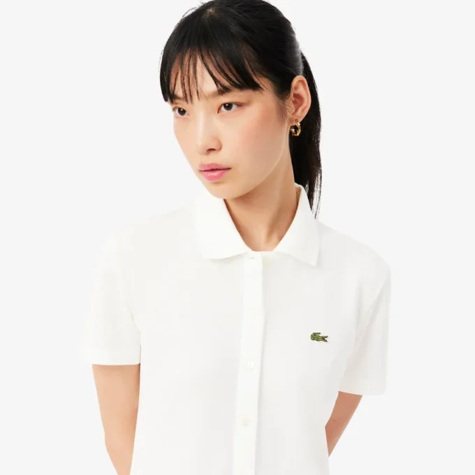 Stretch Piqua Pleated Polo Dress