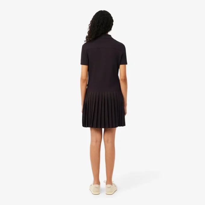 Stretch Piqua Pleated Polo Dress