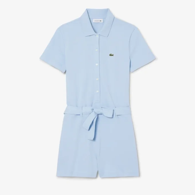 Stretch Piqua Polo Collar Romper