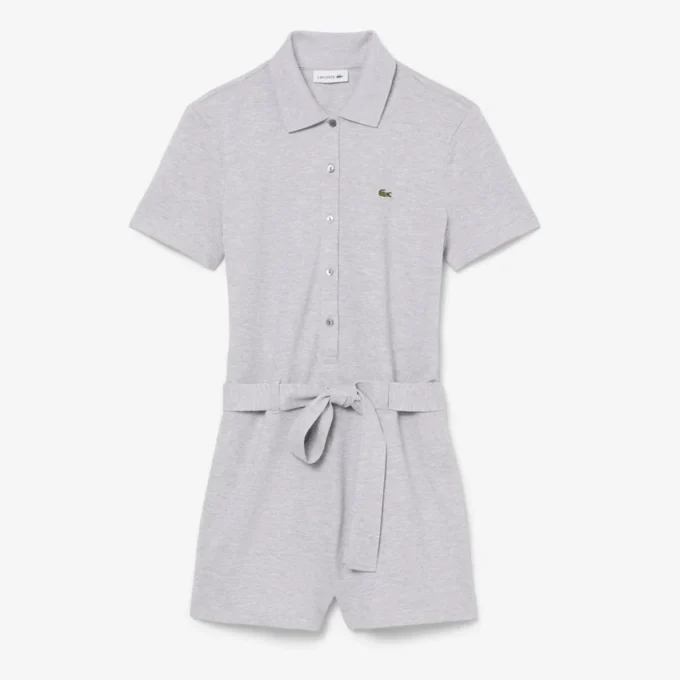 Stretch Piqua Polo Collar Romper