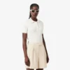 Striped Cable Knit Polo Collar Sweater