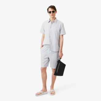 Striped Cotton Poplin Shorts