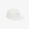 Striped Embroidered Cotton Twill Cap