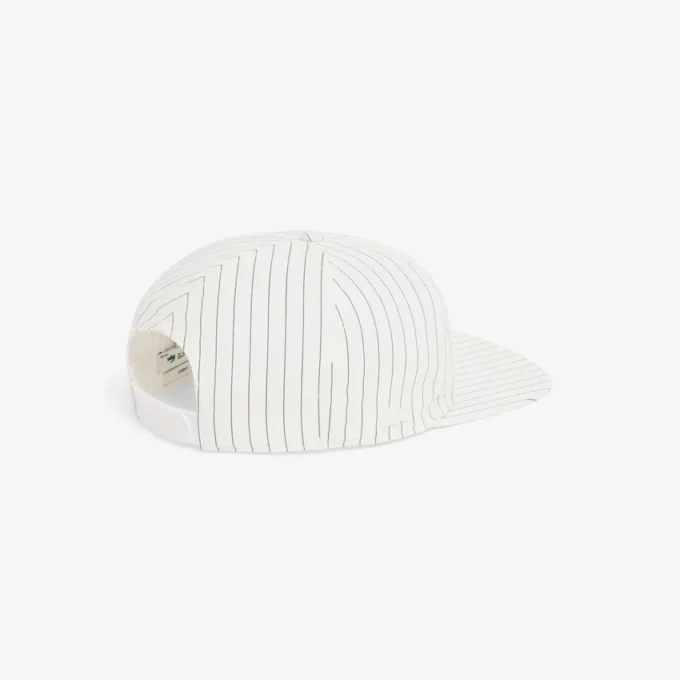 Striped Embroidered Cotton Twill Cap