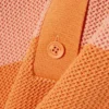 Striped Mesh Knit Polo Collar Sweater