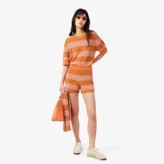 Striped Mesh Knit Shorts