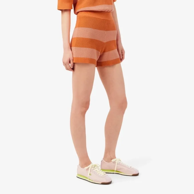 Striped Mesh Knit Shorts