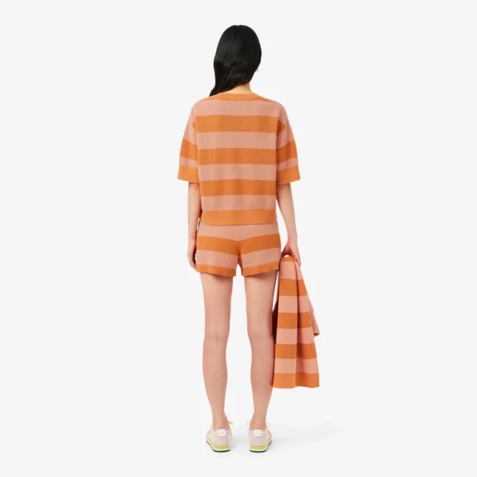 Striped Mesh Knit Shorts