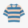Striped Mesh Knit T-Shirt