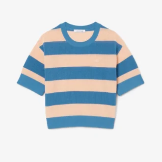 Striped Mesh Knit T-Shirt