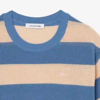 Striped Mesh Knit T-Shirt
