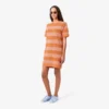 Striped Mesh Knit T-Shirt Dress