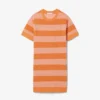 Striped Mesh Knit T-Shirt Dress
