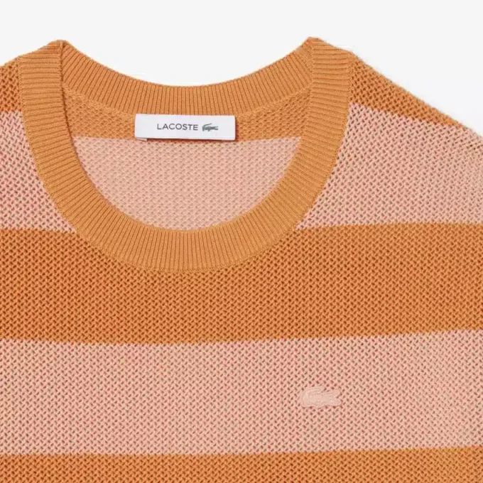 Striped Mesh Knit T-Shirt Dress
