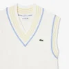 Striped Rib Knit Cotton Sweater Vest