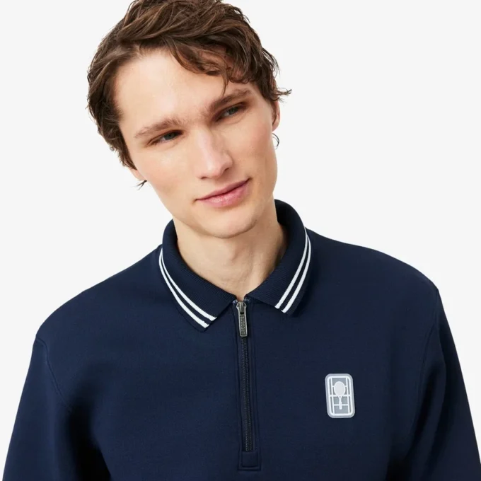 Tennis Heritage Polo Collar Zipped Sweatshirt